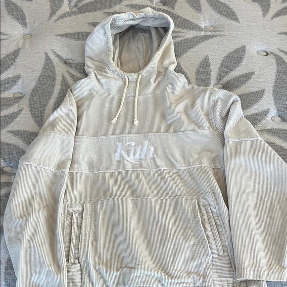 Kith Other - Kith Light CreamCorduroy Hoodie with double pockets Draw string on waist